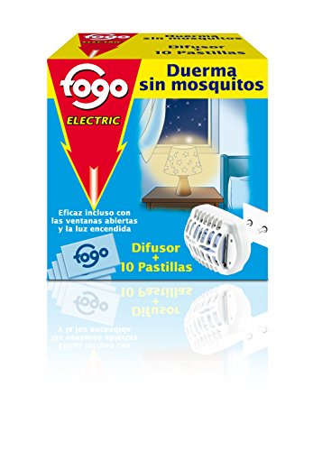 Fogo Anti-Mosquitos Insecticida Insectos Voladores Aparato Eléctrico + Pastillas, Pack de 2 aparatos + 20 pastillas
