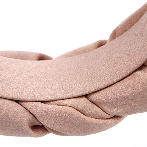 Folora Diadema de esponja gruesa satinada exagerada de moda de los años 90 con trenza retorcida, adecuada para mujeres y niñas