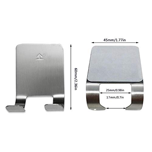 FOONEE - 2 ganchos de afeitar de acero inoxidable, ganchos de afeitar adhesivos multiusos resistentes para baño, cocina