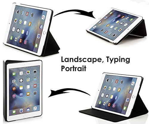 Forefront Cases Funda para Apple iPad Air 2 2a Generación Funda Carcasa Stand Case Cover - Delgado Ligera, Protección Completa del Dispositivo y Smart Auto Sueño Estela Función - Negro