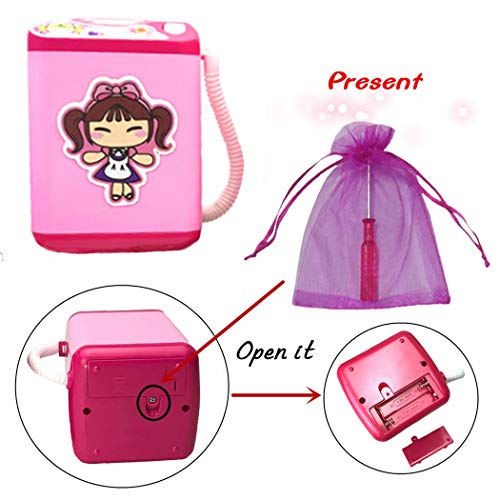 FORLADY Mini aparato para niños Lavadora Juguete Simulación Limpieza automática Lavadora Maquillaje eléctrico Cepillo Limpiar