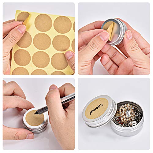 FORMIZON 24 Tarros de Aluminio Vacío, 20 ml Latas de Aluminio Vacías con Etiquetas y Mini Espátula, Tarros Cosmetica, Tarros Aluminio Vacíos para Crema Loción Bálsamo Jabón Maquillaje