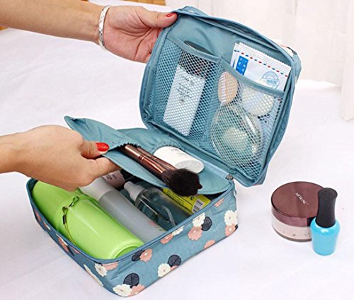 Fossen Bolsas de Aseo Maquillaje Neceser de Viaje Organizadores de Cremallera para Mujer Hombres (Azul)
