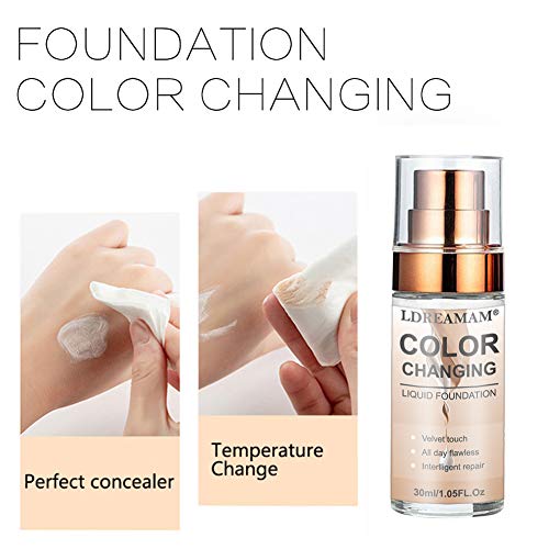 Foundation Color Changing,Base de Maquillaje,Base Líquida,Cubierta del Corrector Make Up Cream Colour Correcting Cream,Resistente al Agua,Duradero