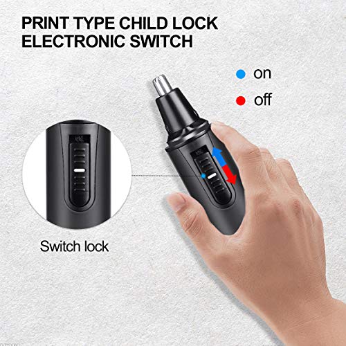 Fovel Cortapelos Nariz y Oreja, Profesional Nose Hair Trimmer, 3 en 1 Multifuncional Recortador Pelos Nariz/Orejas/Ceja/Barba, Inoxidable Doble Borde Waterproof