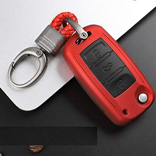 FPO&FGL Cubierta de la Llave del Coche Carcasa de la Cubierta de la Llave del Coche del Gel de sílice de Fibra de Carbono para VW Golf Bora Jetta Polo Golf Passat Skoda Octavia A5 Fabia Seat Ibi
