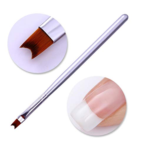Francés Punta del Pincel Mango de Plata Media Luna en Forma de manicura de uñas de Arte Pintura Herramienta de Dibujo de la Pluma de acrílico de la manicura