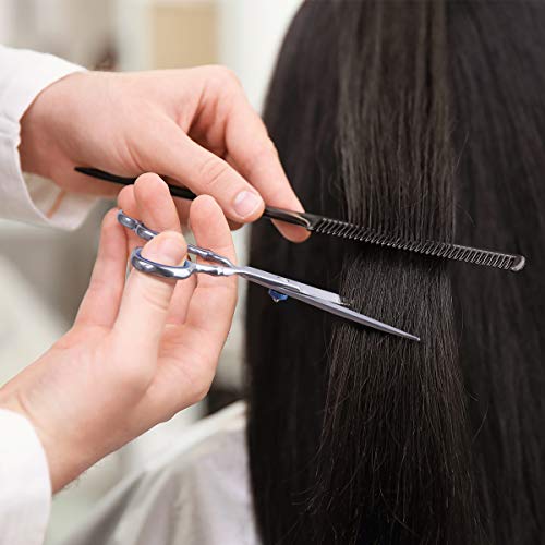 Frcolor - Juego de corte de pelo profesional, con tijeras para cortar el cabello, tijeras de entresacar, capa de peluquería, peine de cuchillas, clips