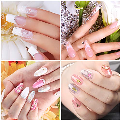 Frcolor - Juego de diamantes de imitación para decoración de uñas, incluye pinza y lápiz para sostener, 6 cajas