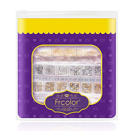Frcolor - Juego de diamantes de imitación para decoración de uñas, incluye pinza y lápiz para sostener, 6 cajas