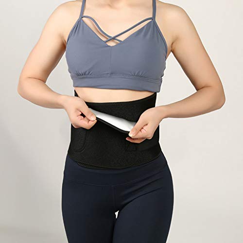 FREEDOH Soporte para La Espalda, Fitness Deportivo Cinturón De Protección para La Cintura para El Sudor, Corsé Absorbente Moldeador Ajustable Y Transpirable Cinturón De Soporte Lumbar,Negro