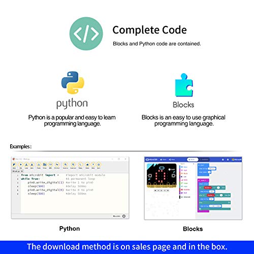 Freenove Ultimate Starter Kit for BBC Micro:bit (Not Contained), 305 Pages Detailed Tutorial, 224 Items, 44 Projects, Blocks and Python Code, Solderless Breadboard