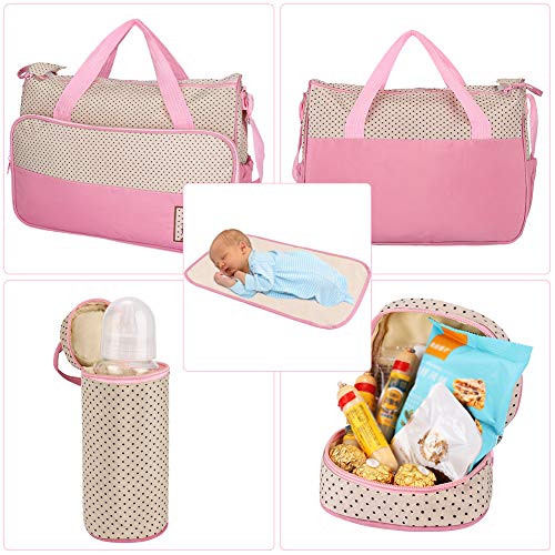 FREESOO Set 5 kits Bolsa de Mama para Bebe Biberon Cambiador de Pañales Bolsa Hospital Maternidad Bolso de Pañales Bebé para Viaje Carro Carrito Biberón Colchoneta Comida Multifunción Gran Capacidad