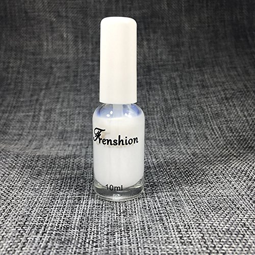 Frenshion 1 Pieza 10 ML Peel Off Liquid Latex Nail Edge Líquido Base Coat Protector Cutícula de la Guardia de la Piel y pinzas de uñas de acero inoxidable de 1 pieza