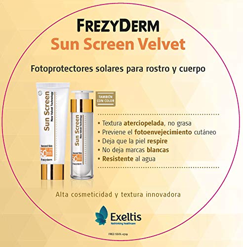 Frezyderm Sun Screen Velvet Crema protectora solar corporal SPF 50+ (textura aterciopelada, previene el fotoenvejecimiento), 125ml