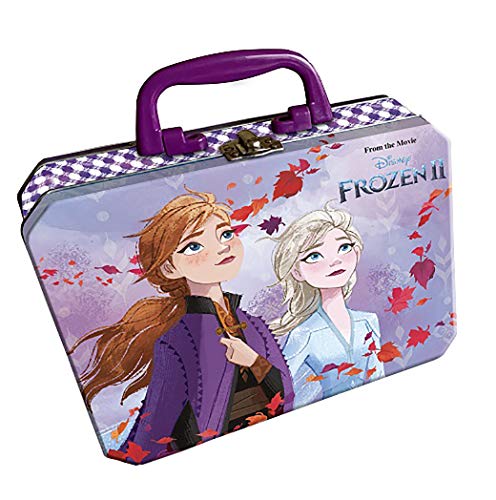 Frozen Maletín Metálico De Maquillaje Infantil Frozen II (Contiene: 2 Brillos de Labios, 1 Bálsamo Labial, 1 Esmalte de Uñas, 1 Espejo y Un Llavero)