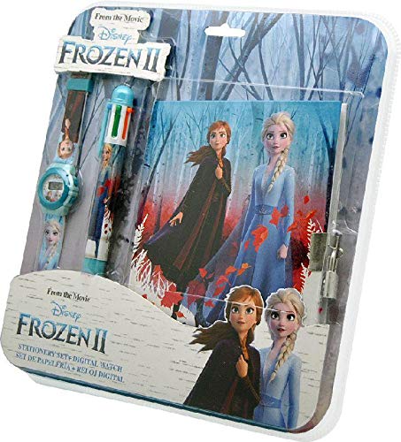 Frozen Set Reloj Digital + boligrafo 6c + Diario 2 Pulsera, Adultos Unisex, Multicolor, Unico
