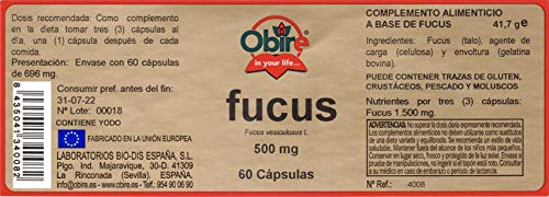 Fucus 500 mg. 60 cápsulas