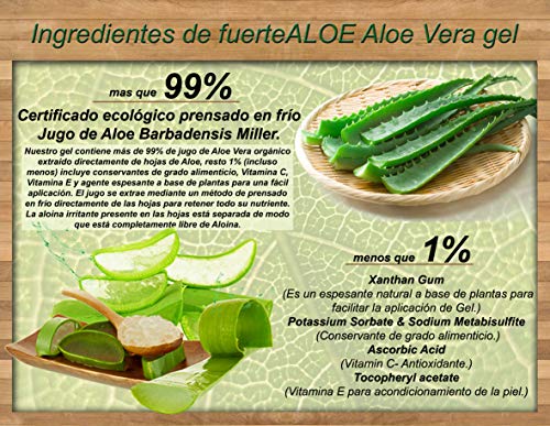 fuerte ALOE® Aloe Vera Gel 100% Organico puro - 250 ml / 8.45 fl oz