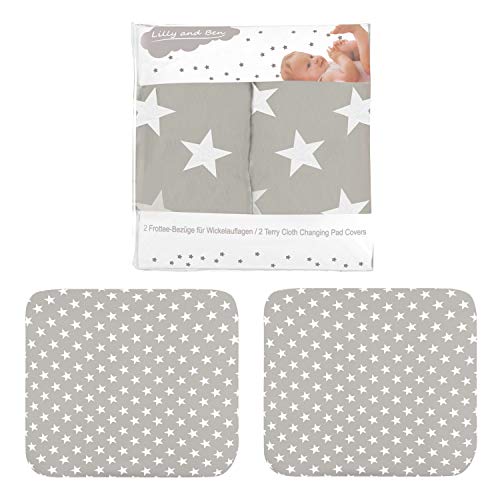 Funda cambiador bebe algodon rizo - 2 fundas para colchoneta cambiador-es bañera-s - 3 tamaños