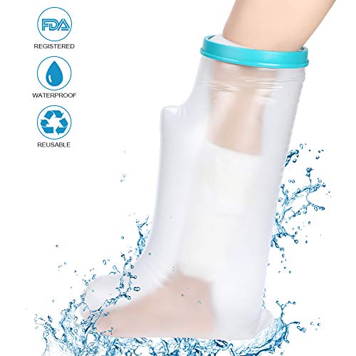 Funda de pierna impermeable para baño de ducha de adultos, protector de escayola para mantener el vendaje seco, bolsa de fundición hermética para el tobillo del pie de herida (pierna: 60 cm)
