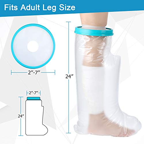 Funda de pierna impermeable para baño de ducha de adultos, protector de escayola para mantener el vendaje seco, bolsa de fundición hermética para el tobillo del pie de herida (pierna: 60 cm)
