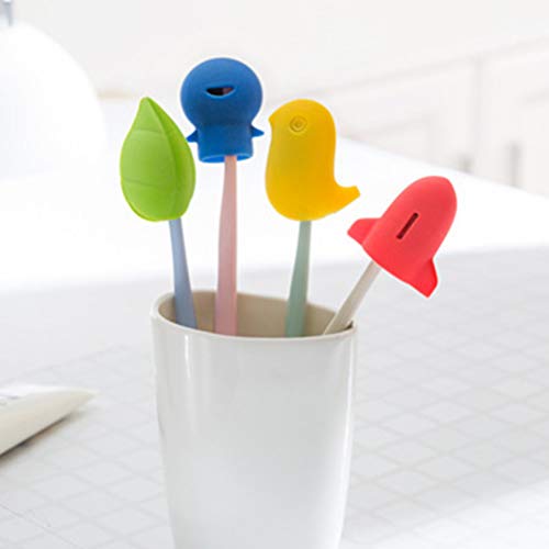Funda de plástico para cepillo de dientes, 4 piezas de dibujos animados fundas de cepillo de dientes portátil de silicona para el hogar, viajes diarios al aire libre