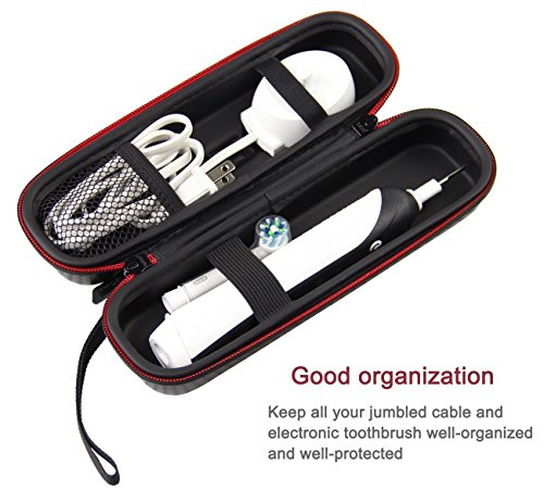 Funda dura y compacta"SIN OLOR" Diseñada para el cepillo eléctrico recargable oral-b pro 600 d16 Pro 1000 pro 2000 oral-b pro 3000 Bolsa de transporte resistente al agua Duro Viaje Estuche Bolso