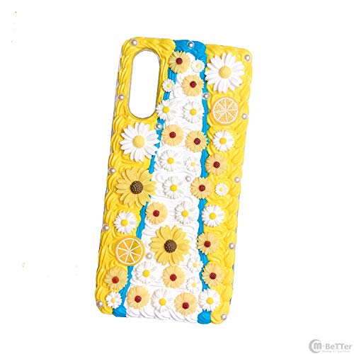 Funda hecha a mano para iPhone 11 Pro Max 3D Flower Phone Cover IP XR X/XS MAX Limón Fruta Crema Shell 6/7/8 Plus DIY Chica Regalo SE2020-Amarillo limón para iPhone 6s