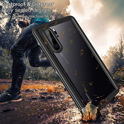 Funda Impermeable Huawei P30 Pro, ShellBox Militar Anticaidas Caso 360 Grados Antigolpes Carcasa Protectora Anti-arañazos Resistente al Agua Case para Huawei P30 Pro 6.47", Negro