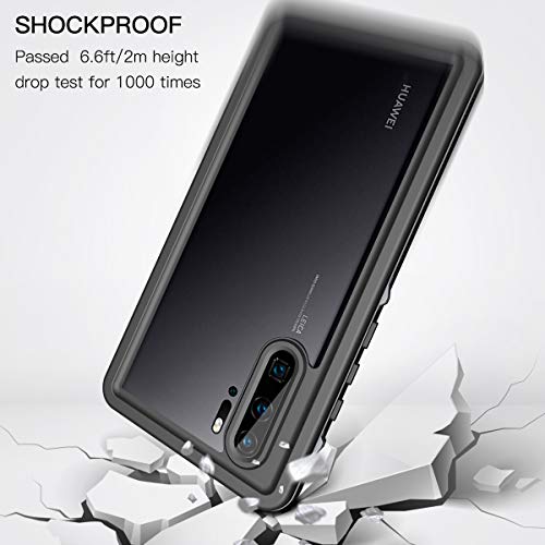 Funda Impermeable Huawei P30 Pro, ShellBox Militar Anticaidas Caso 360 Grados Antigolpes Carcasa Protectora Anti-arañazos Resistente al Agua Case para Huawei P30 Pro 6.47", Negro