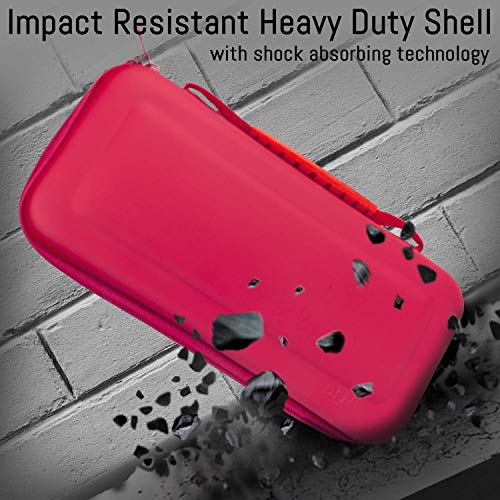 Funda para Nintendo Switch Lite – Estuche Protector rigida, para Llevar Nueva Switch Lite Consola (2019) y Sus Juegos y Accesorios - Rosa