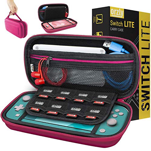 Funda para Nintendo Switch Lite – Estuche Protector rigida, para Llevar Nueva Switch Lite Consola (2019) y Sus Juegos y Accesorios - Rosa