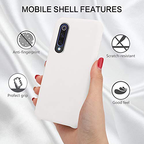 Funda para Xiaomi Mi 9/Mi 9 SE Teléfono Móvil Silicona Liquida Bumper Case y Flexible Scratchproof Ultra Slim Anti-Rasguño Protectora Caso (white, Xiaomi Mi 9 SE)