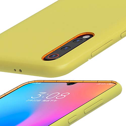 Funda para Xiaomi Mi 9/Mi 9 SE Teléfono Móvil Silicona Liquida Bumper Case y Flexible Scratchproof Ultra Slim Anti-Rasguño Protectora Caso (Yellow, Xiaomi Mi 9)