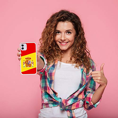 Funda Transparente para [ iPhone 11 ] diseño [ Ilustración 2, Bandera de España ] Carcasa Silicona Flexible TPU