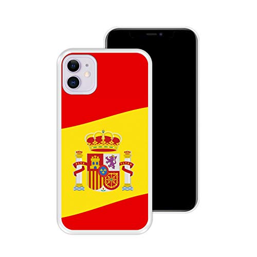 Funda Transparente para [ iPhone 11 ] diseño [ Ilustración 2, Bandera de España ] Carcasa Silicona Flexible TPU