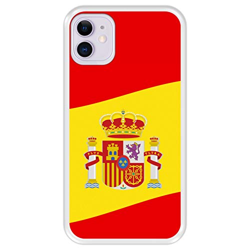 Funda Transparente para [ iPhone 11 ] diseño [ Ilustración 2, Bandera de España ] Carcasa Silicona Flexible TPU