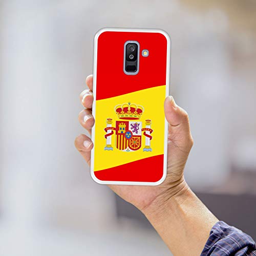 Funda Transparente para [ Samsung Galaxy A6 Plus 2018 ] diseño [ Ilustración 2, Bandera de España ] Carcasa Silicona Flexible TPU