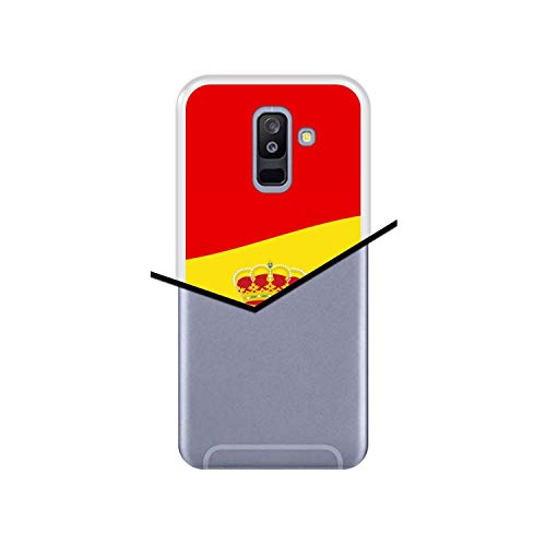 Funda Transparente para [ Samsung Galaxy A6 Plus 2018 ] diseño [ Ilustración 2, Bandera de España ] Carcasa Silicona Flexible TPU