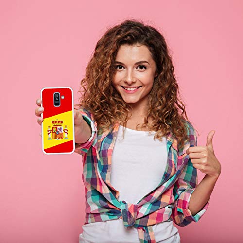 Funda Transparente para [ Samsung Galaxy A6 Plus 2018 ] diseño [ Ilustración 2, Bandera de España ] Carcasa Silicona Flexible TPU