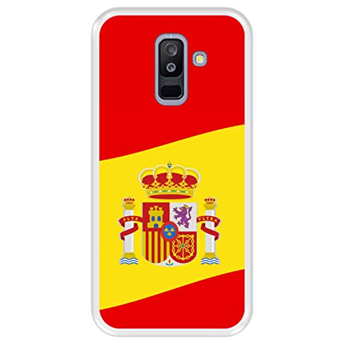 Funda Transparente para [ Samsung Galaxy A6 Plus 2018 ] diseño [ Ilustración 2, Bandera de España ] Carcasa Silicona Flexible TPU