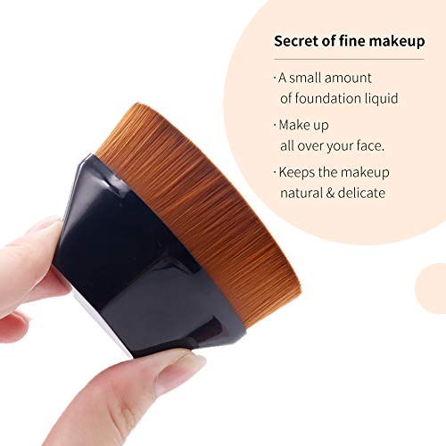 Fundación Brush-premium Kabuki pincel de maquillaje Flat Top-Soft y sedoso de la fibra sintética del cepillo-Cara Blush-profesional para la Fundación líquida y de la crema y polvo Makeup- Mejor Cepill