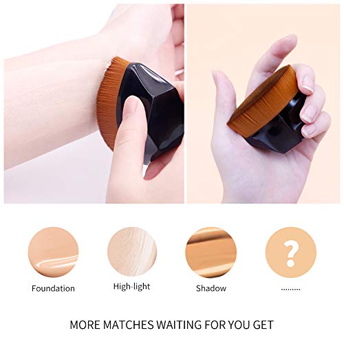 Fundación Brush-premium Kabuki pincel de maquillaje Flat Top-Soft y sedoso de la fibra sintética del cepillo-Cara Blush-profesional para la Fundación líquida y de la crema y polvo Makeup- Mejor Cepill
