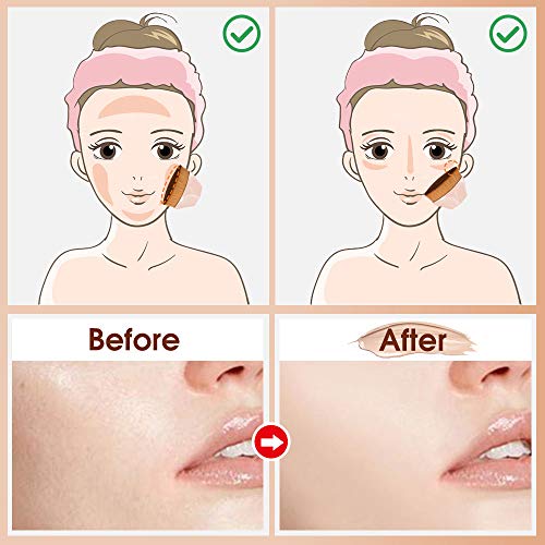 Fundación Brush Profesional, Brocha de Maquillaje, Pinceles de Maquillaje de Fundación Herramienta Cosmética, Soft de la Fibra Sintética, Fundación Líquida, BB Crema, Polvo Makeup y Sonrojo (Rosado)