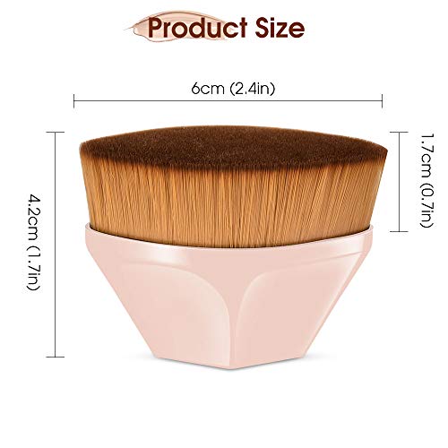 Fundación Brush Profesional, Brocha de Maquillaje, Pinceles de Maquillaje de Fundación Herramienta Cosmética, Soft de la Fibra Sintética, Fundación Líquida, BB Crema, Polvo Makeup y Sonrojo (Rosado)