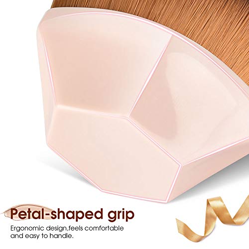 Fundación Brush Profesional, Brocha de Maquillaje, Pinceles de Maquillaje de Fundación Herramienta Cosmética, Soft de la Fibra Sintética, Fundación Líquida, BB Crema, Polvo Makeup y Sonrojo (Rosado)