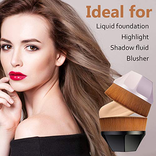 Fundación Brush Profesional,Cepillo de base en forma de pétalo,Pincel Maquillaje Cepillo de Base,Brocha de Maquillaje,Adecuado para mezclar líquido,crema,BB Crema,corrector Premium (2pcs)