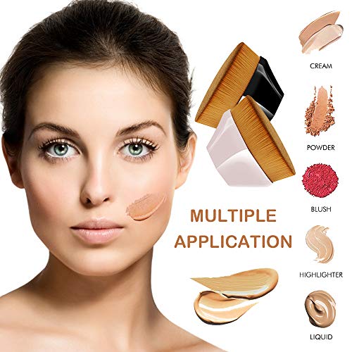 Fundación Brush Profesional,Cepillo de base en forma de pétalo,Pincel Maquillaje Cepillo de Base,Brocha de Maquillaje,Adecuado para mezclar líquido,crema,BB Crema,corrector Premium (2pcs)