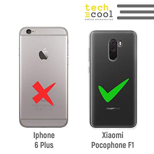Funnytech® Funda Silicona para Xiaomi Pocophone F1 [Gel Silicona Flexible, Diseño Exclusivo] Time for Revolution Fondo Rojo
